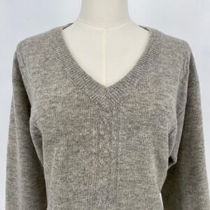 Silk Wool Elevated Minimalist Scandi Sweater Grey Quiet luxury Old Money Neutral